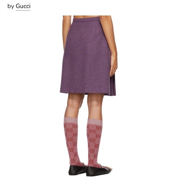 Gucci Purple Wool Tweed Horsebits Skirt - Picture 8 of 11
